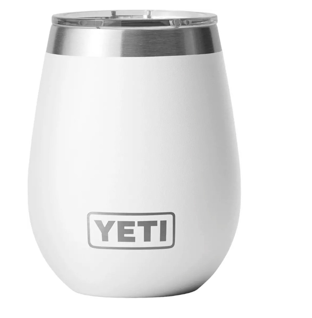 YETI Rambler 10 oz tumbler White Stainless Steel -*Missing Lid